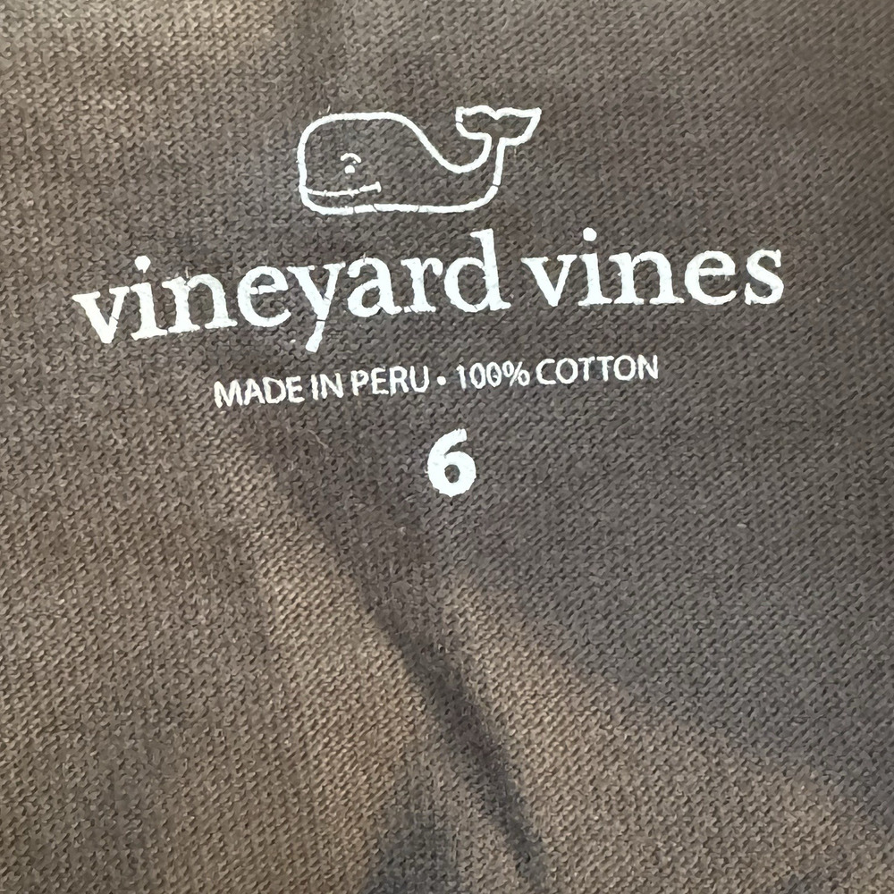 Vineyard Vines Boys Short Sleeve Tee Size 6 Navy Whale American Flag Cotton - Picture 3 of 3